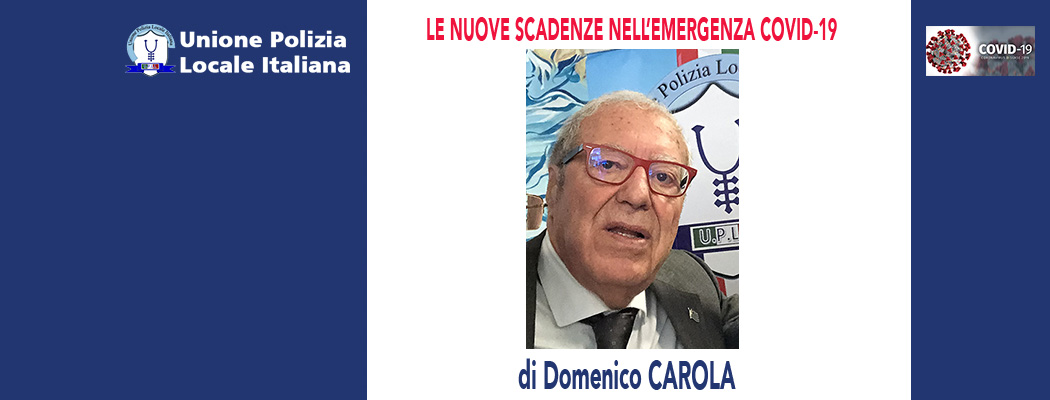 LE NUOVE SCADENZE NELL'EMERGENZA COVID-19 di D.Carola