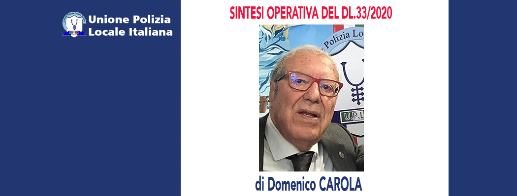 SINTESI OPERATIVA DEL DL.33-2020 di D.Carola