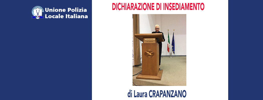 DICHIARAZIONE DEL NEO PRESIDENTE LAURA CRAPANZANO