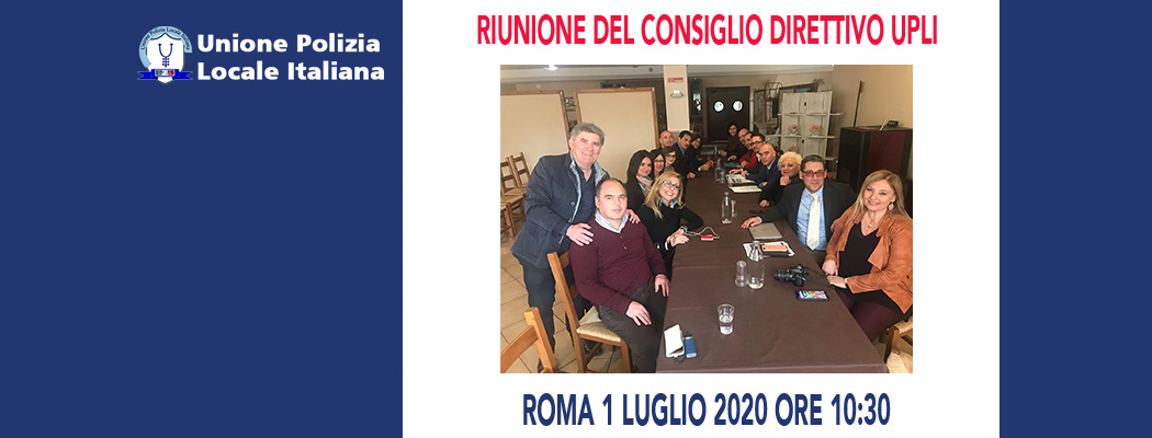 RIUNIONE DEL CONSIGLIO DIRETTIVO PER IL 1 LUGLIO 2020