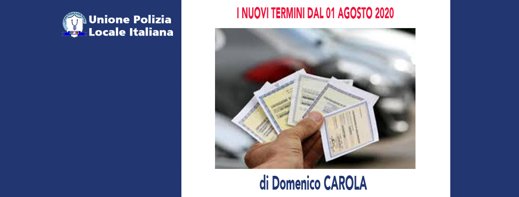 I NUOVI TERMINI DAL 1 AGOSTO 2020 di D.Carola