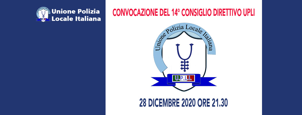 CONVOCAZIONE DEL 14° CONSIGLIO DIRETTIVO NAZIONALE DELL'ANNO 2020