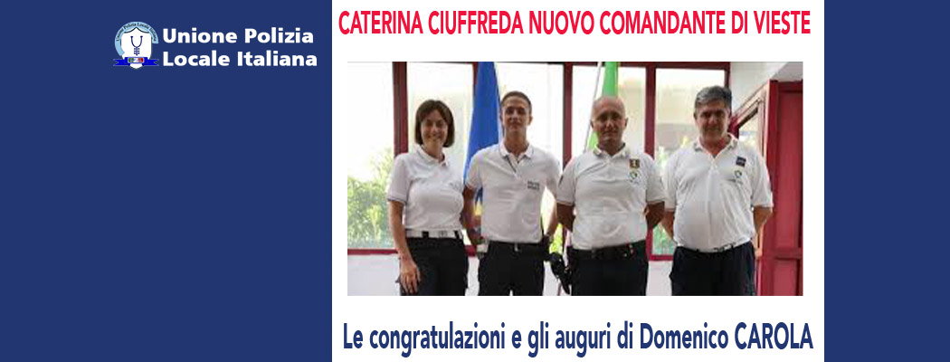 CATERINA CIUFFREDA NUOVO COMANDANTE DI VIESTE (FG) di D.Carola