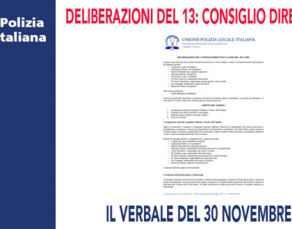 VERBALE DEL CONSIGLIO DIRETTIVO DEL 30 NOVEMBRE 2020