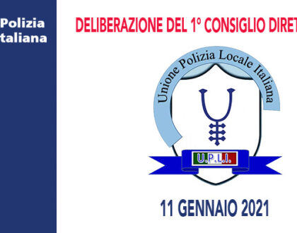 VERBALE DEL CONSIGLIO DIRETTIVO DELL' 11 GENNAIO 2021