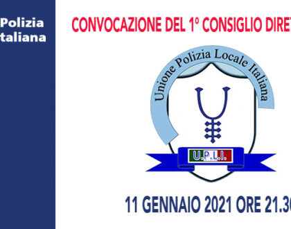 CONVOCAZIONE E ORDINE DEL GIORNO 1° CONSIGLIO DIRETTIVO DEL 2021