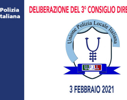 DELIBERAZIONI DEL CONSIGLIO DIRETTIVO DEL DEL 03 FEBBRAIO 2021