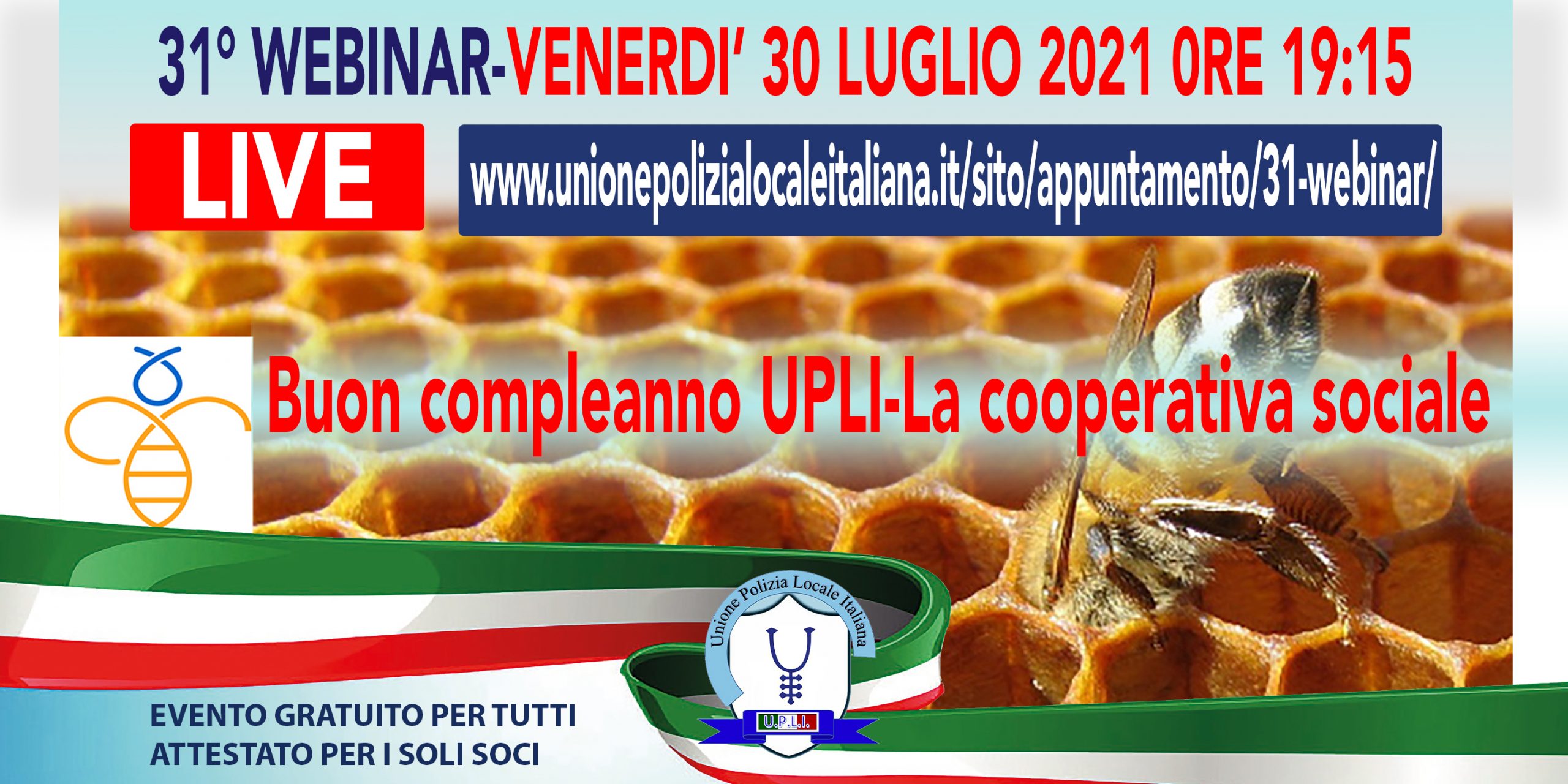 31° WEBINAR UPLI: 3 ANNI UPLI-LA COOPERATIVA SOCIALE ETHICA