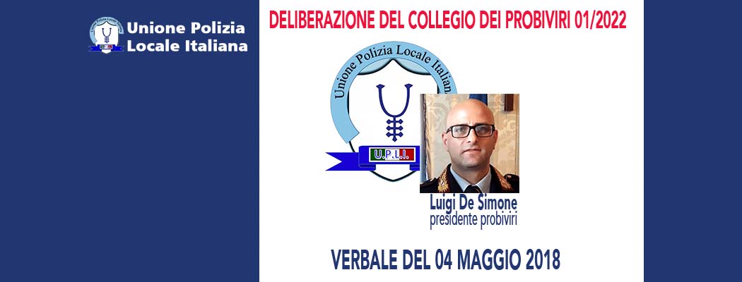 DELIBERAZIONI DEL COLLEGIO DEI PROBIVIRI DEL 04 MAGGIO 2022