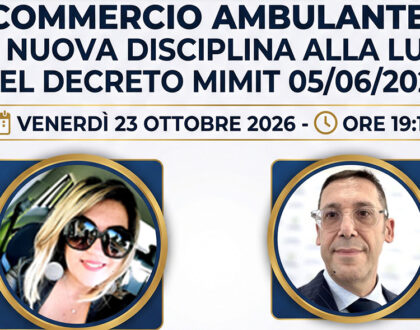 113° Webinar UPLI: Commercio Ambulante e Nuova Disciplina MIMIT